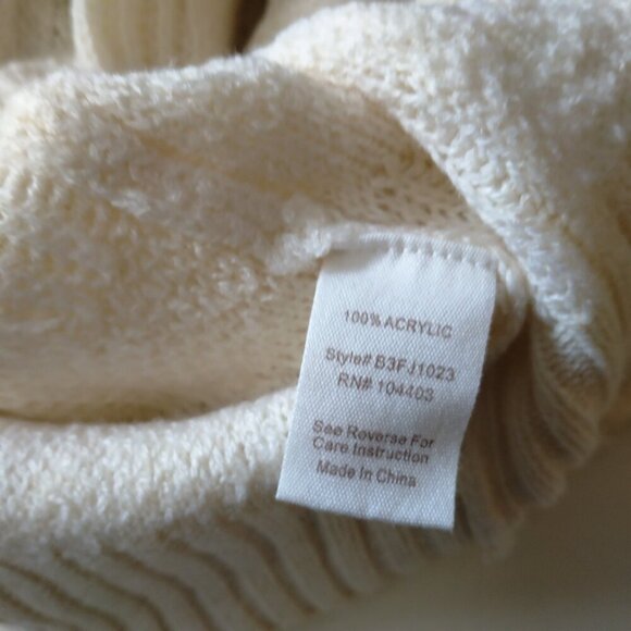 BLU PEPPER Women's Small Open Front Cardigan Sweater Neutral Chunky Grannycore - Picture 7 of 7